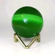 Green Cat's Eye Quartz Crystal Sphere 2" Sphere 170g - USA