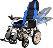 Electric Wheelchairs for Adults, 2024 New Folding Lightweight Wheelchai Fully Reclining Electric Wheelchair, with Headrest Portable Electric Wheelchair(A)