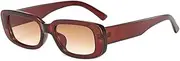 [LASPOR] Vintage Rectangle Sunglasses for Women Men Fashion Retro Small Square Frame Glasses UV 400 Protection Driving Black