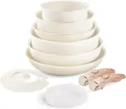 Nonstick Cookware Set - Stackable Pots and Pans Set Detachable Handle Camping C