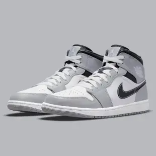 【NIKE 耐吉】Air Jordan 1 Mid Light Smoke Grey 煙灰黑 男鞋 554724-078(Air Jordan 1)