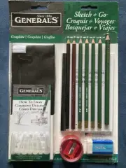 NEW Generals Pencil Kit Graphite Collection Sketch &Go SET SG-2 Drawing
