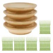 4XSturdy Wine Glass Charcuterie Toppers Damp Proof Eco Friendly Bamboo ·-