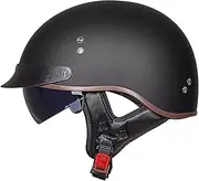 Motorcycle Half Helmets Jet Helmet Half Shell Scooter Helmet ECE Certification Scooter Helmet Moped Helmet Retro Motorcycle Half Helmet with Integrated Visor