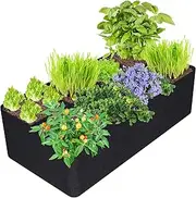 Fairooth Fabric Raised Garden Bed 57 Gallon 8 Grids Large Plant Grow Bags Rectangle Breathable Planting Container 2 x 4FT Garden Grow Bed Bags for Outdoor Growing Vegetables, Plants, Flowers