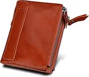 [SKUZA] Wallet,Card Bag,RFID Double Zipper Women Wallets Leather Card Holder Female Purse Vintage Coin Holder Wallets for Girl (H) (Color : F)