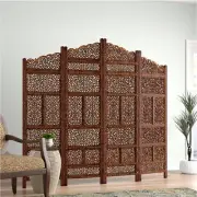 Handmade Carving Panels Wooden folding divider screen set of 4