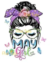 Sublimation Print May Girl Ready To Press Heat Transfer