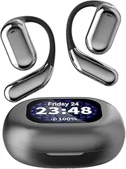 Over The Ear Earbuds Xp2 Earbuds,True Wireless Open Ear Bluetooth 5.4 Intelligent Screen Display Q16 PRO Black (Black)