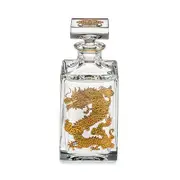Vista Alegre Golden Whisky Decanter with Gold Dragon