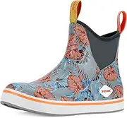 [Showave] Women's Deck Boots Waterproof Ankle Rain Footwear Non-Slip Rubber Boots for Boating Fishing Gardening Farming
