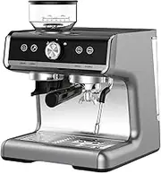 Espresso Machine With Grinder, Professional Espresso Maker With Milk Frother Steam Wand, Barista Latte Machine With Removable Water Tank for Cappuccinos or Macchiatos