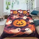 Bedding Suit Happy Halloween Comforter Cover Set Pumpkin Ghost Witch07