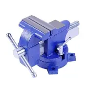 Bench Vise, 4-1/2" Vice for Workbench, Home Vise with Pipe Jaw and Swivel Base