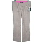 Vintage Paul Frank Womans 25 Green Tan Multicolor Plaid Casual Pants 2005