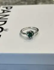 New Authentic Pandora May Royal Green Eternity Circle Ring Size 48/4.5