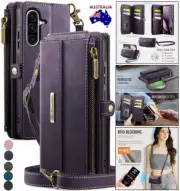 For Samsung Galaxy A16 A56 A15 A55 A14 A54 A13 A52 Leather Zip Wallet Case Cover