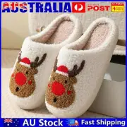 Christmas Deer Slippers Bedroom Slipper Anti Slip Women Men Plush Warm Slipper A