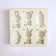 ANIMALS IN SPACE MOLD, Astronaut Theme Mold, Rocket Fondant Mold, Unicorn Bunny