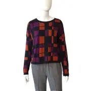 VERO MODA KNIT JUMPER SIZE M 38 USA6 UK10 SWEATER PULLOVER COLOR BLOCK