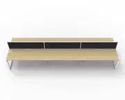 RAPIDLINE DELUXE LOOP LEG WORKSTATION With Screen 6 Person Double Sided W1200 x D750 x H730mm (per user) Natural Oak Top White Frame