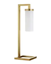 Abraham + Ivy Malva Brass Finish Table Lamp With White Milk Glass Shade