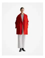 [Trenery] Australian Wool Blend Relaxed Coat in Crimson