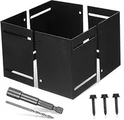 Generic 1 Set Post Protection Kit Post Base Protector Fence Post Cap Adjustable Mailbox Post Protector Fence Post Protector Post Adjustable Protector Kit Post Cover Post Skirt Black Metal