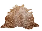 NSW Leather Leopard Print Cow Hide Rug