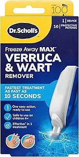 Dr. Scholl's Freeze Away Max Verruca and Wart Remover for Hands and Feet - As Fast As 10 Seconds to Treat Warts and Verrucas, Safe for Children Aged 4 and Above