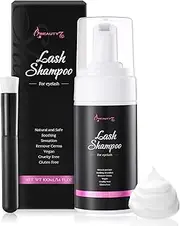 Beauty7 Lash Extension Cleanser Lash Shampoo 100ml Lash Cleanser With Brush Eyelash Extension Cleanser for Lash Extension Natural Formula Lash Shampoo for Eyelash Cleaning Foam for Beauty Salon Home