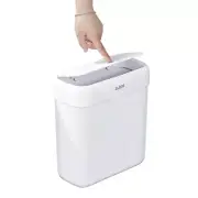 funest Bathroom Small Trash Can with Lid,10L / 2.7 Gallon Slim Garbage Bin Wa...