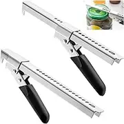 Ar-thritis Jar Opener Bottle Openers,2Pcs Stainless Steel Jar Opener Gripper Jar Lid Opener,Stainless Steel Can Opener Jar Lid Gripper,Metal Adjustable Jar Opener Canning Jar Opener Can Opener,Black