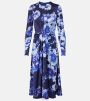 [Erdem] Erdem Floral draped midi dress AU 14 purple