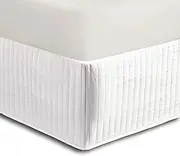 Luxton Quilted Bed Valance Queen Size, White Color Stretchable Easy Fitted Bed Skirt / Valance ( Queen Size, White)