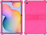 Case for Samsung Galaxy Tab S6 Lite 2024 10.4 inch(Model:SM-P620/SM-P625/SM-P627), Soft Silicone Cover, Shock-Resistant,Cover for Galaxy Tab S6 Lite, Adjustable Bracket.(Rose red)