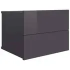 High Gloss Bedside Table Drawers Storage Side Cabinets Wooden Nightstand Grey