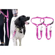 2Pcs Removable Dog Seat Belt Harness Adjustable Dog Car Pet Seat Belt for Vehicle Headrest-Pink