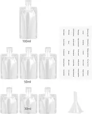 7 Piece Portable Travel Liquid Clear Plastic Empty Packaging Bag for Shampoo/Shower Gel/Hand Sanitizer
