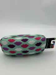 HARD CANDY Clamshell Eyeglasses Sunglasses Case Teal Lips Kisses