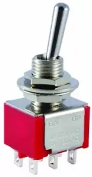 NTE Electronics 54-307E Bat Handle Mini Toggle Switch, DPDT Circuit, ON-NONE-ON