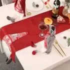 Rectangular Rudolf Tablecloth Red Grey Christmas Decoration Home Party Decor