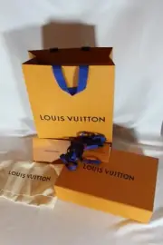 Authentic LOUIS VUITTON Medium Magnetic Box 11x7x3" Cloth Bag Ribbon Receipt