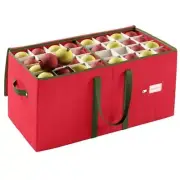 Christmas Ornament Storage Box Fits 128 Ornaments - Christmas Storage Red