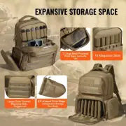 Tactical Brown Backpack for 6 Pistols with Ample Storage and Dual Shoulder St...