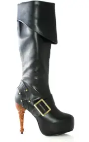 ADULT WOMENS PIRATE WENCH BOOTS SHOES ACCESSORY FANCY DRESS HALLOWEEN COSTUME