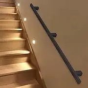 Black Handrail for Stairs, Industrial Staircase Banister Hand Rails Indoor Outdoor Grab Bar Rails Wall Mount Stair Railings for Corridor Home Decoration(8.2ft/250cm)