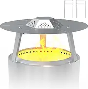 Heat Deflector for Solo Stove Bonfire 19" Accessories Stainless Steel Heat Diffuser for Firepit Captures and Redirects Warmth with Handle and Legs for Outdoor