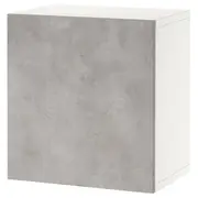 BESTÅ wall-mounted cabinet combination, white Kallviken/light grey concrete effect, 60x42x64 cm