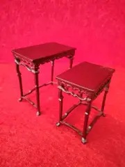 Dollhouse Bespaq Nesting Tables Ornate Mahogany